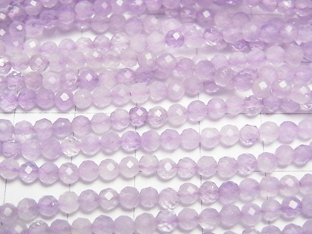 High Quality! Lavender Amethyst AA+ Faceted Round 3mm 1strand beads (aprx.15inch / 37cm)