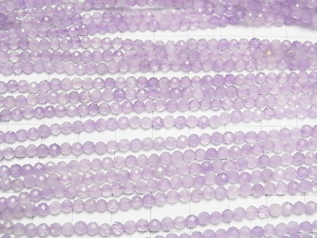 High Quality! Lavender Amethyst AA+ Faceted Round 3mm 1strand beads (aprx.15inch / 37cm)