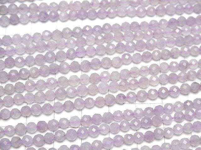 [Video] High Quality! Lavender Amethyst AA+ Small Size Faceted Round 4mm 1strand beads (aprx.15inch / 38cm)