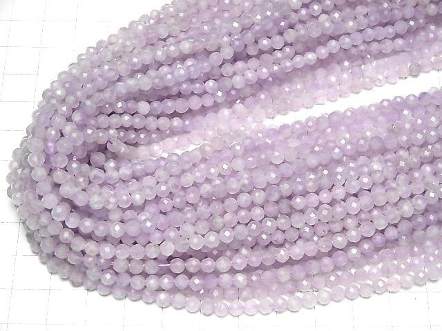 [Video] High Quality! Lavender Amethyst AA+ Small Size Faceted Round 4mm 1strand beads (aprx.15inch / 38cm)