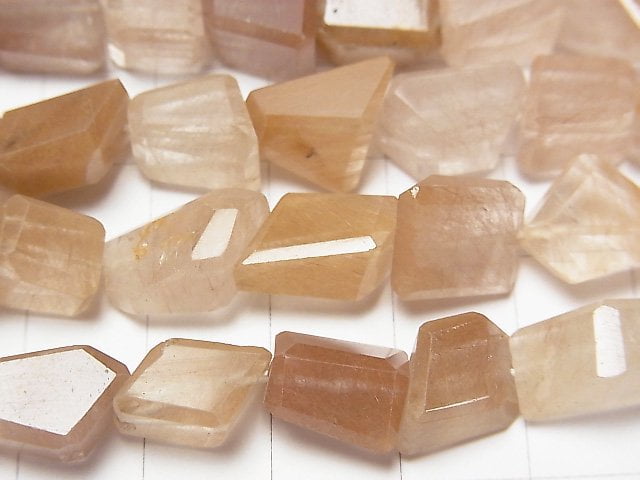 [Video] Orange Rutilated Quartz AAA - Faceted Nugget half or 1strand beads (aprx.9inch / 24 cm)