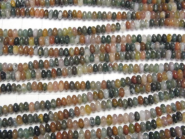 1strand $6.79! Indian Agate Roundel 4 x 4 x 2 mm 1strand beads (aprx.15 inch / 37 cm)