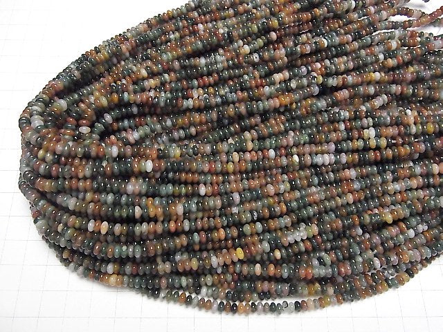 1strand $6.79! Indian Agate Roundel 4 x 4 x 2 mm 1strand beads (aprx.15 inch / 37 cm)