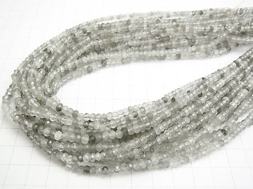 1strand $11.79! Gray Quartz Faceted Button Roundel 4 x 4 x 3 mm 1strand beads (aprx.15 inch / 38 cm)