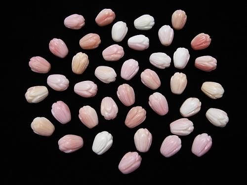 [Video] Queen Conch Shell AAA - Flower Bud 8x6x6mm [Half Drilled Hole] 3pcs