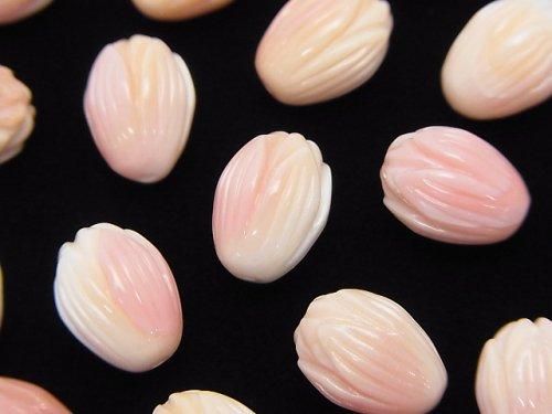 [Video] Queen Conch Shell AAA - Flower Bud 11x8x8mm [Half Drilled Hole] 3pcs