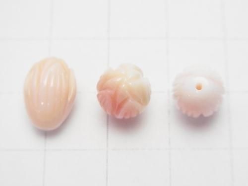 [Video] Queen Conch Shell AAA - Flower Bud 11x8x8mm [Half Drilled Hole] 3pcs