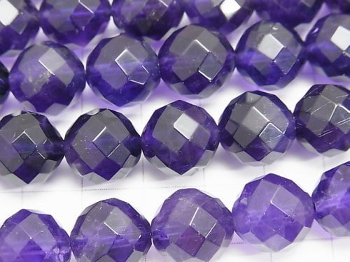 Amethyst AA ++ 64 Faceted Round 12 mm [dark color] 1/4 or 1strand beads (aprx.15 inch / 37 cm)