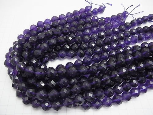 Amethyst AA ++ 64 Faceted Round 12 mm [dark color] 1/4 or 1strand beads (aprx.15 inch / 37 cm)