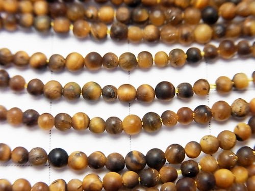 1strand $4.79! Frost Tiger's Eye Round 2mm 1strand beads (aprx.15inch / 38cm)