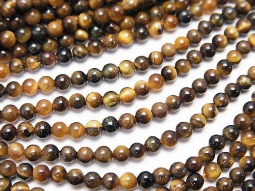 Round, Tiger's Eye Gemstone Beads