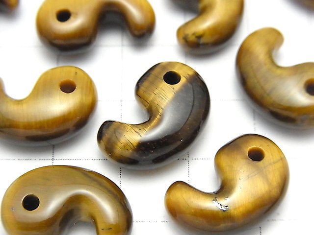 Yellow Tiger's Eye AA++ Comma Shaped Beads 18x12mm 3pcs