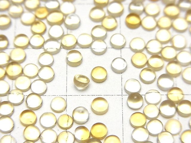 [Video]High Quality Citrine AAA Round Cabochon 3x3mm 10pcs