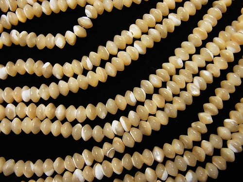 1strand $5.79! Mother of Pearl MOP Roundel 6x6x3mm beige 1strand beads (aprx.15inch / 38cm)