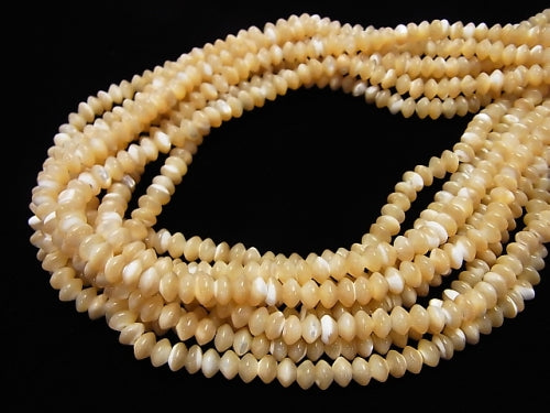 1strand $5.79! Mother of Pearl MOP Roundel 6x6x3mm beige 1strand beads (aprx.15inch / 38cm)