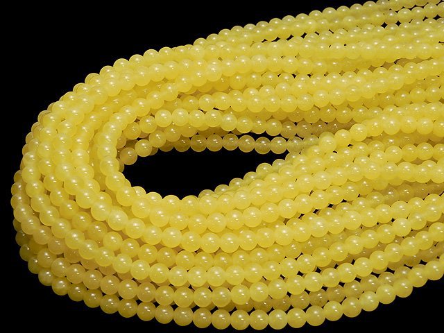 Yellow Color Jade Round 6mm 1strand beads (aprx.15inch / 38cm)