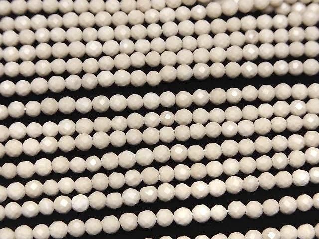 河石刻面圓珠 3毫米 1串（約15英吋/37厘米）高品質！