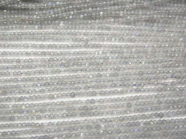 [Video] High Quality! Labradorite AAA- Faceted Button Rondelle 3x3x2mm 1strand beads (aprx.15inch/38cm)