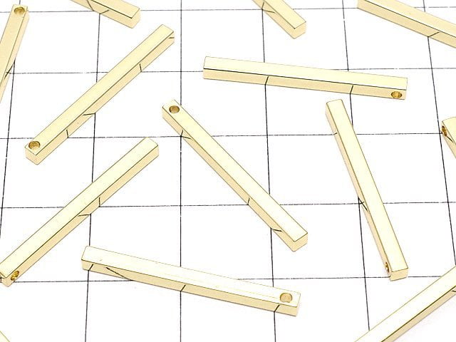 Metal Parts Square stick parts 25 x 2 x 2 mm gold color 5 pcs