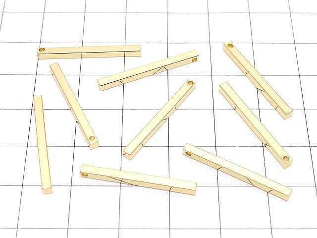 Metal Parts Square stick parts 25 x 2 x 2 mm gold color 5 pcs