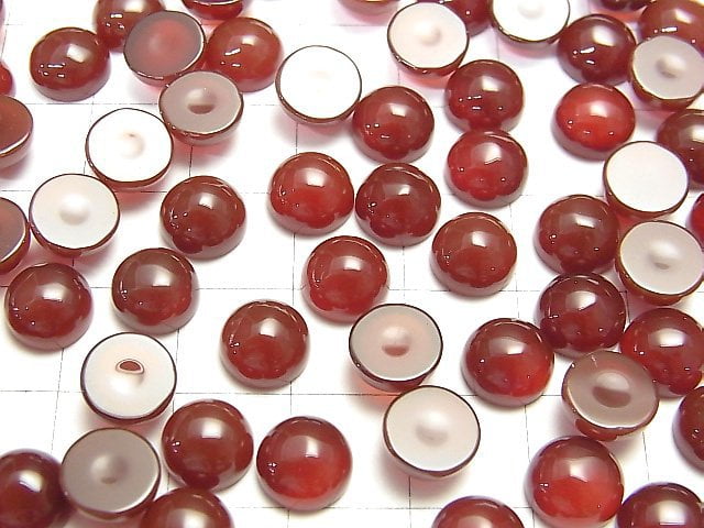 [Video] Red Agate AAA Round Cabochon 8x8mm 5pcs
