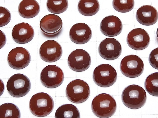 [Video] Red Agate AAA Round Cabochon 12x12mm 5pcs