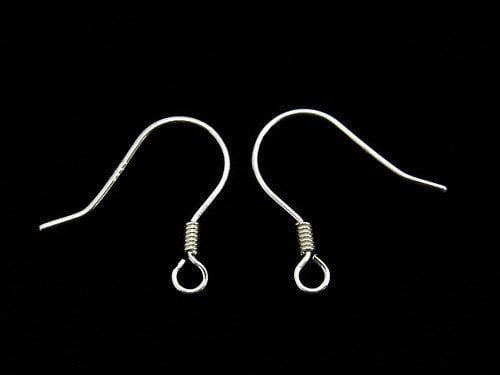 Silver 925 Earwire, No Coating, 2 Pairs (4 Pieces)