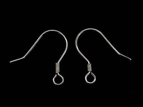 Silver 925 Earwire, Rhodium Plated, 2 pairs (4 pieces)