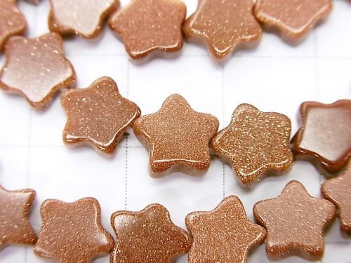 [Video] Golden Sand Stone Star 8x8x3mm 1strand beads (aprx.15inch / 37cm)