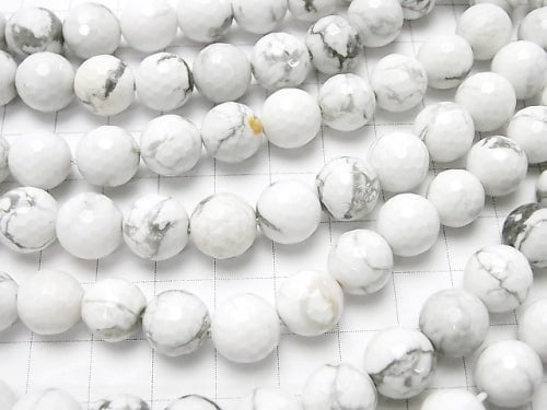 1strand $9.79! Howlite Magnesite  128Faceted Round 10mm NO.2 1strand beads (aprx.15inch/38cm)