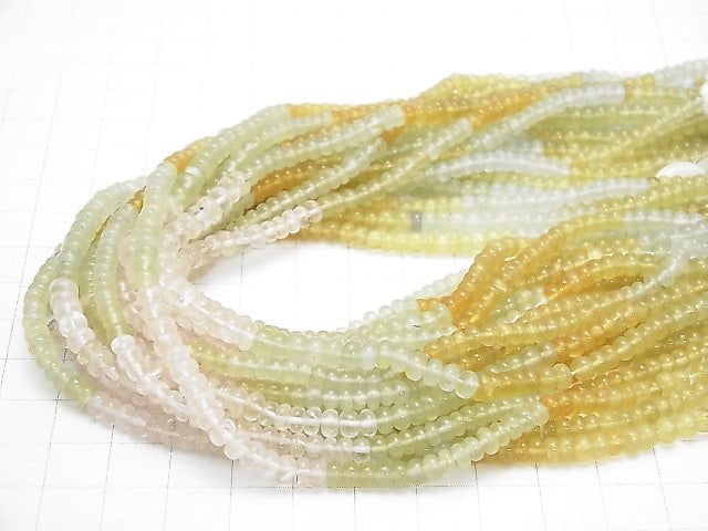 [Video] High Quality Beryl Mix (Multi Color Aquamarine) AAA - AA ++ Rondelle half or 1strand beads (aprx. 13 inch / 33 cm)