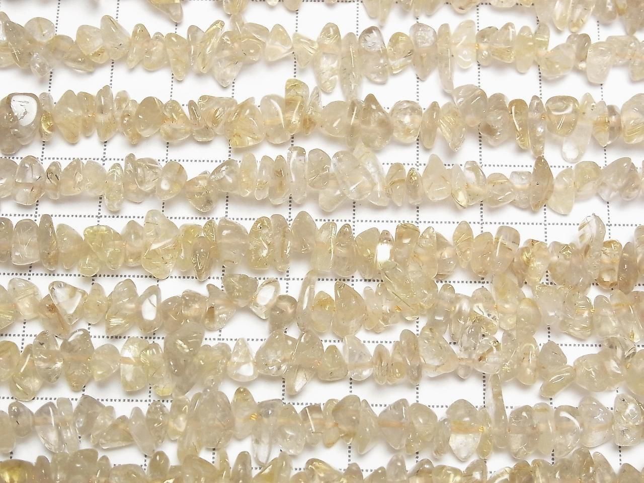 Rutilated Quartz  AA Chips (Small Nugget ) 1strand beads (aprx.15inch/38cm)