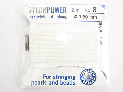 Griffin Cord (Nylon Beading Cord Thread) [0.75mm-1.05mm] White 1pc