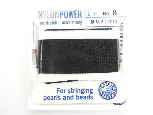 Griffin Cord (Nylon Beading Cord Thread) [0.75mm-1.05mm] Black 1pc