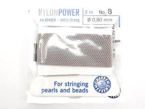 Griffin Cord (Nylon Bead Cord Thread) [0.75mm-1.05mm] Gray 1pc