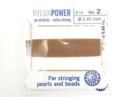 Griffin Cord (Nylon Bead Cord Thread) [0.30mm-0.70mm] Beige 1pc
