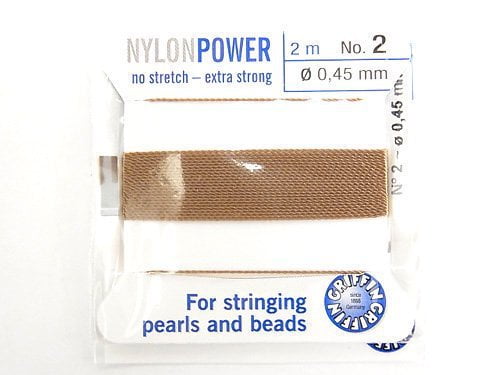 Griffin Cord (Nylon Beading Cord Thread) [0.30mm-0.70mm] Beige 1pc