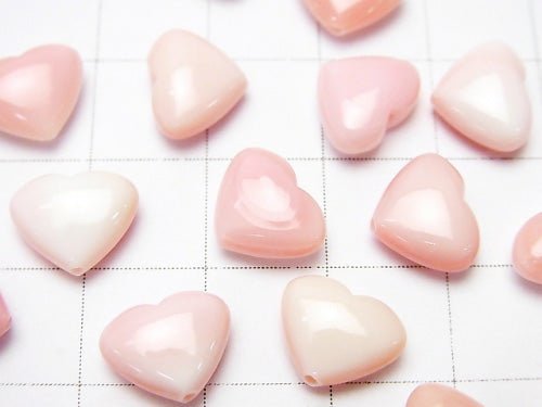 Queen Conch Shell AAA Heart 8x10x4mm [Drilled Hole] 3pcs