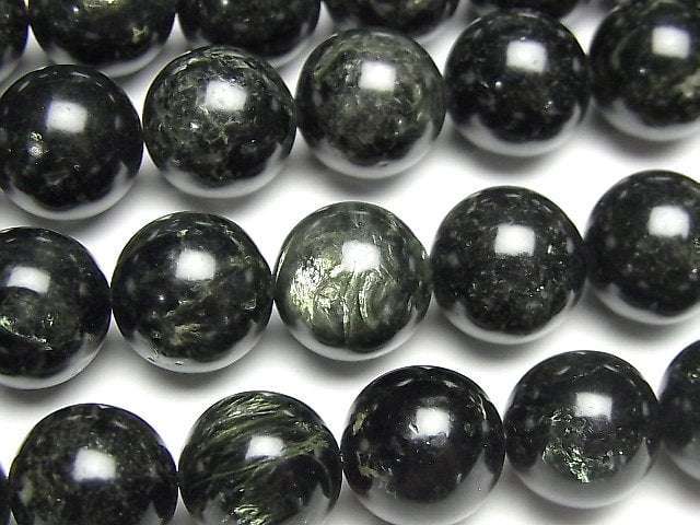 [Video] Tanzania Biotite (Green Mica) Round 12mm 1/4 or 1strand beads (aprx.15inch/37cm)