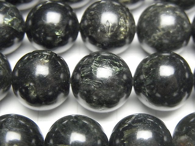 [Video] Tanzania Biotite (Green Mica) Round 14mm half or 1strand beads (aprx.15inch/36cm)