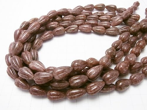 Moscovite  Line Carved Vertical Hole Drop 16x10x10mm half or 1strand beads (aprx.15inch/38cm)