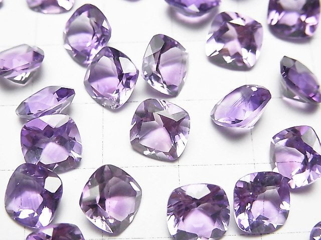 [Video]High Quality Amethyst AAA Loose stone Square Faceted 8x8mm 3pcs