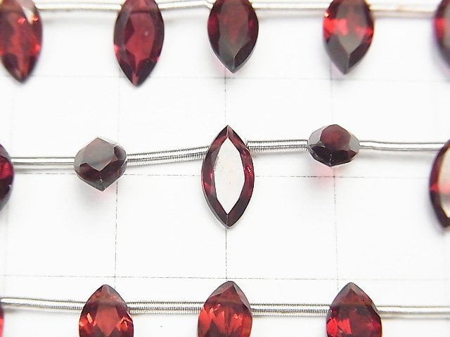 [Video]High Quality Mozambique Garnet AAA Marquise Faceted 10x5mm 1strand (8pcs)