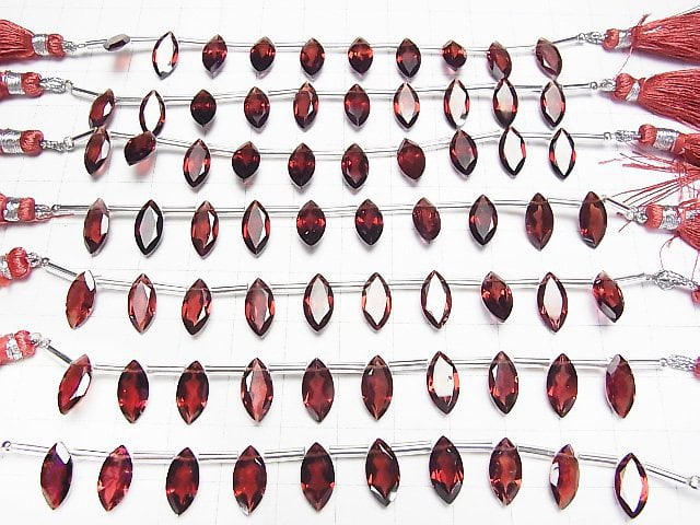 [Video]High Quality Mozambique Garnet AAA Marquise Faceted 12x6mm 1strand (8pcs)