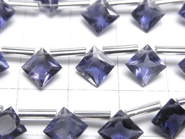 [Video] High Quality Iolite AAA Diamond Princess Cut 8 x 8 mm 1 strand (8 pcs)