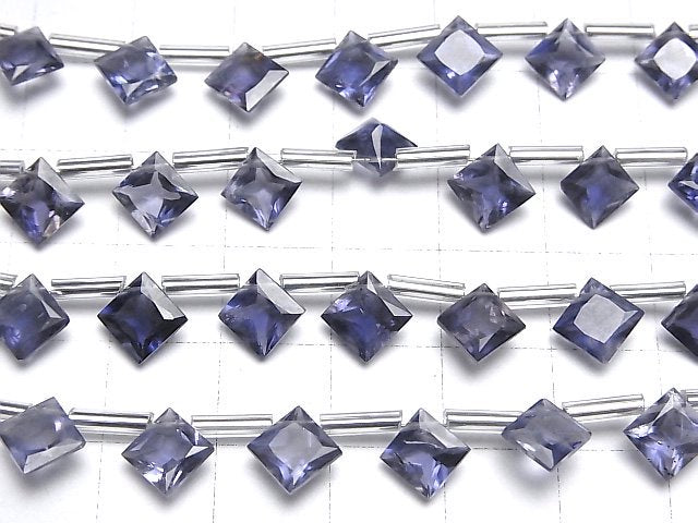 [Video] High Quality Iolite AAA Diamond Princess Cut 8 x 8 mm 1 strand (8 pcs)