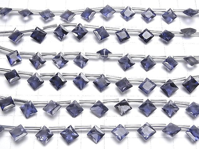 [Video] High Quality Iolite AAA Diamond Princess Cut 8 x 8 mm 1 strand (8 pcs)