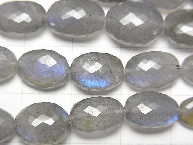 [Video] MicroCut! High Quality Blue Labradorite AAA Faceted Oval half or 1strand beads (aprx.7inch / 18 cm)