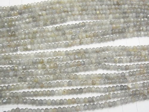 1strand $12.99! Labradorite AA Faceted Button Roundel 4mm 1strand beads (aprx.15inch/38cm)