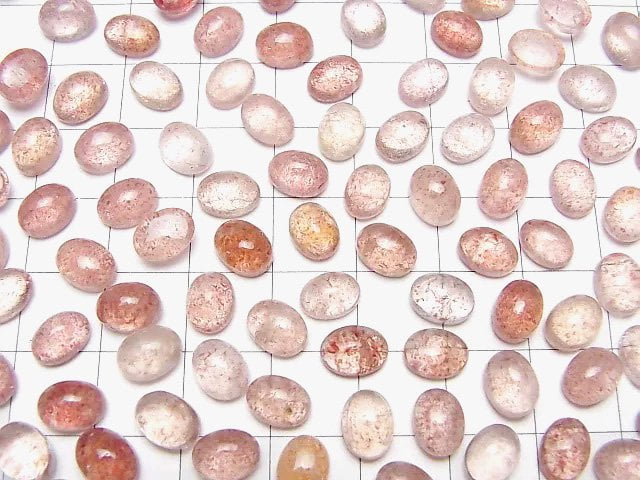 [Video] High Quality Pink Epidote AAA- Oval Cabochon 8x6mm 5pcs